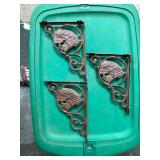 (3) Cast Iron Horse Shelf Brackets