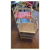 Wood and wicker shelves