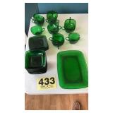 Forest green cups and saucers