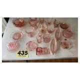 Mixed pink glass