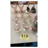 Aladdin lamps, stem glass and plates
