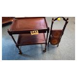 Barley twist tea cart and pie server
