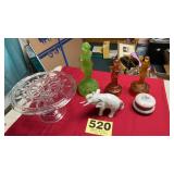 Elephant Royal dux, cake stand, figurines