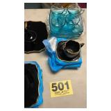 Black and blue glass