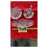 Cut glass - relish marked 'Libbey'