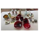 Assorted glassware and other items