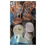 Wicker tables and chairs