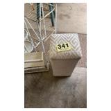 Wicker and metal shelf