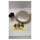 Sterling match holder, plate