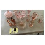 Misc pink depression glass