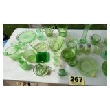 Misc green glassware