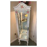 Painted curio cabinet 16in x 12in x 58in