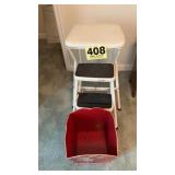 Stool and metal waste basket