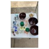 Stoneware bowls & glassware
