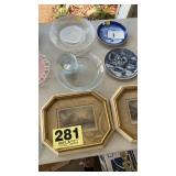 Pink blue and other plates