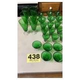 Forest green stem glass