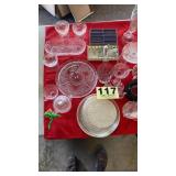 Sandwich & clear glassware