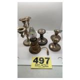 Weighted candle holders, lamp