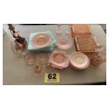 Pink depression glass