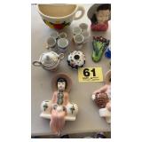 Wall hangers, egg cups, etc