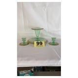 Green gold banded set