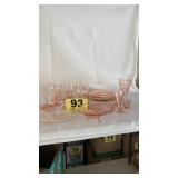 Pink glassware lot