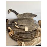 Huge lot antique goose decoys & stands