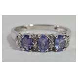 14k Diamond & Tanzanite Channel Ring (7)