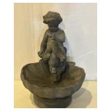 Cherub On Sea Shell Resin Bird Bath