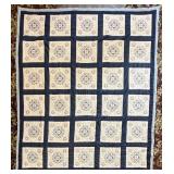Handmade Blue Star Patchwork Quilt