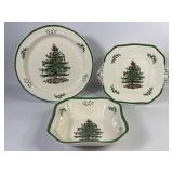 Spode Christmas Tree Platters & Bowl (3)