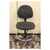 Black Armless Swivel Drafting Stool