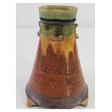 Rust & Green Drip Glaze Vase By David Voll