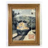 Milwaukee Road Rail Road Framed Metal Sign
