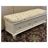 Traditional White 2-Drawer Storage Bench