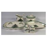 Spode Christmas Tree Creamer, Sugar Bowl +