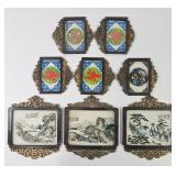 Chinese Hand Painted Frosted Glass Window Art