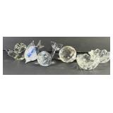 Murano Style Glass Fish, Snail, Shell Paperweights