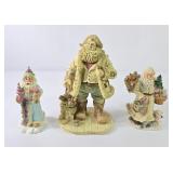 Ceramic & Resin Santa Claus Sculptures (3)
