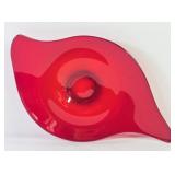 Viking Glass Ruby Red Boomerang Platter