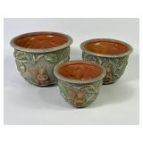Squirrel Relief Ceramic Nesting Planters (3)