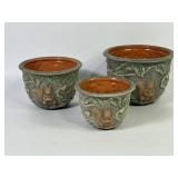 Squirrel Relief Ceramic Nesting Planters (3)