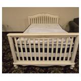 White Carved Full-Size Bed w/ Lavender Memory Foam