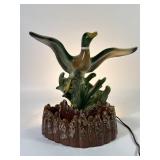 MCM Ceramic Mallard Duck In Flight TV Lamp