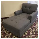 Red Barrel Grey Upholstered Chaise Lounge