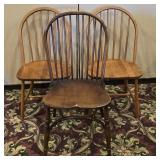 Vintage Spindle Back Accent Chairs (3)