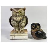 Japanese Porcelain Owl Figurines