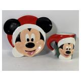 Disney Christmas Mickey Cookies & Milk Set NEW