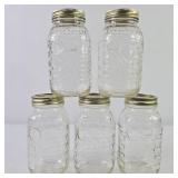 Longaberger Blue Ribbon Collection Mason Jars (5)