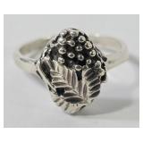 Sterling Leaf & Floral Ring (9.5)
